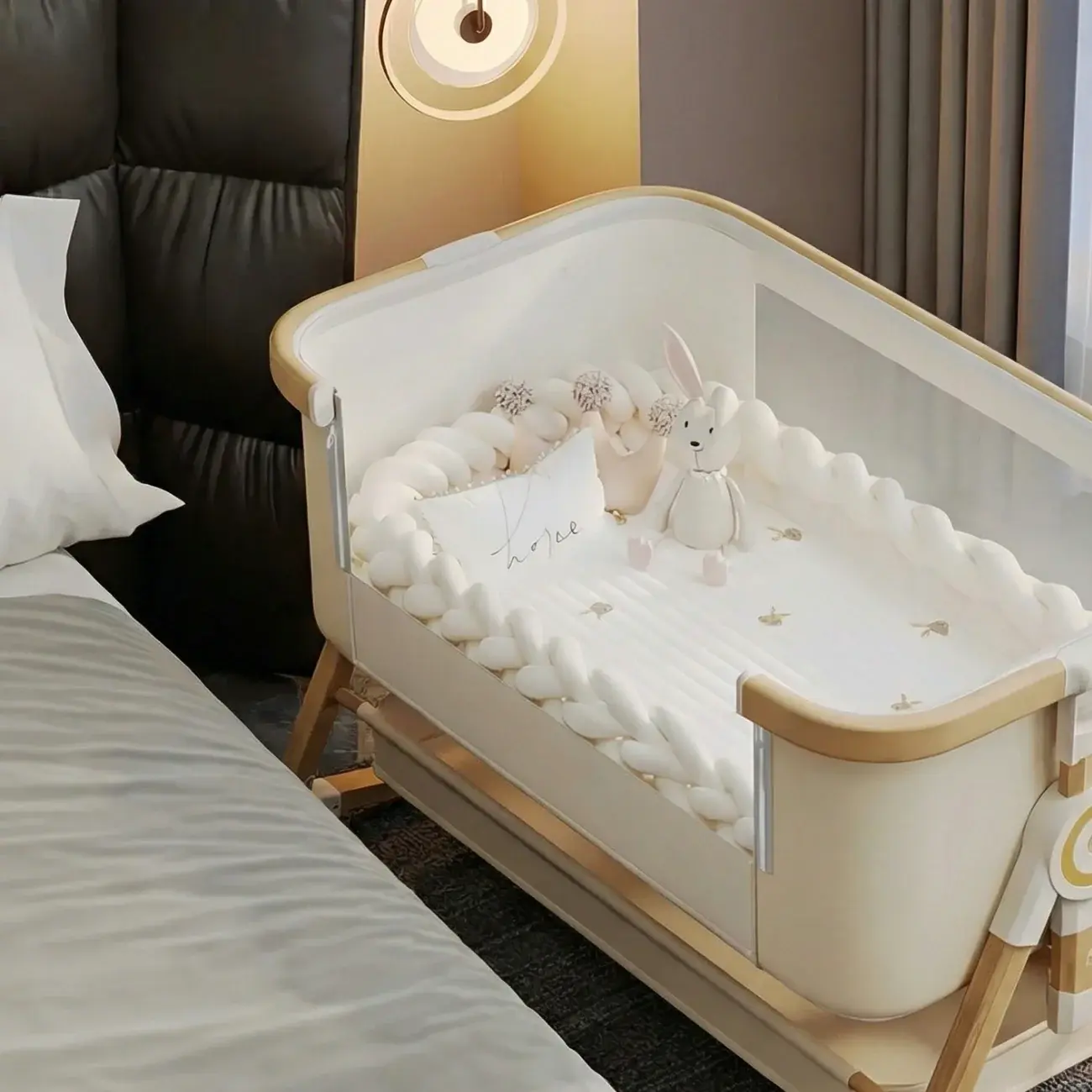 Amari Beige Wooden Co-Sleeper converted to standalone cot